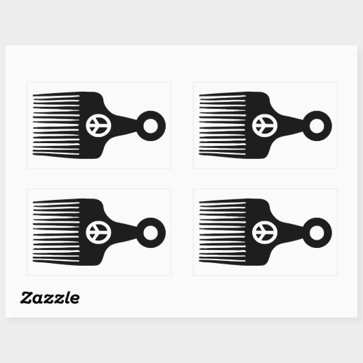 アフロヘアーピース 長方形シール (シート)