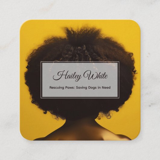 アフロヘア スクエア名刺 (正面)