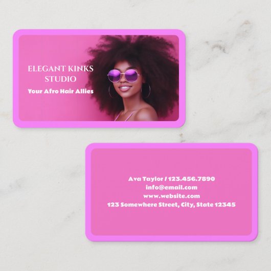 アフロヘア 名刺 (正面/裏面)