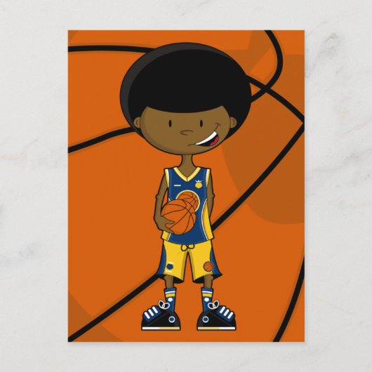 アフロポストカード付きバスケットボールプレーヤー ポストカード (正面)