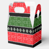 アフロポップ レッド ブラック アンド グリーン マッドクロス プリント フェイバーボックス (オープン)