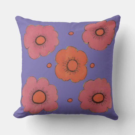 アフロポピーズスクエア装飾用クッション クッション (正面)