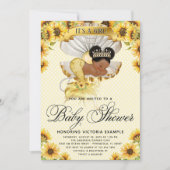 アフロマーメイドサンフラワーベビーシャワー招待状 招待状 (正面)