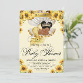 アフロマーメイドサンフラワーベビーシャワー招待状 招待状 (スタンド正面)