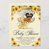 アフロマーメイドサンフラワーベビーシャワー招待状 招待状 (正面/裏面)