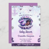 アフロマーメイドベビーシャワー招待状 招待状 (正面/裏面)