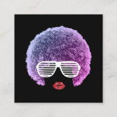 アフロモダンヘア美しいガールファッションスタイリスト スクエア名刺 (正面)