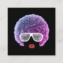 アフロモダンヘア美しいガールファッションスタイリスト スクエア名刺