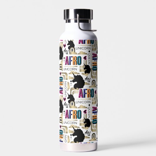 アフロユニコーンはっきりした模様 ウォーターボトル (左面)