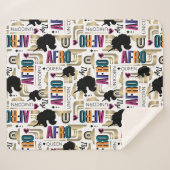 アフロユニコーンはっきりした模様 シェルパブランケット (正面(横))