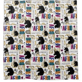 アフロユニコーンはっきりした模様 シャワーカーテン (正面)