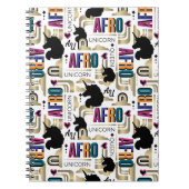 アフロユニコーンはっきりした模様 ノートブック (正面)