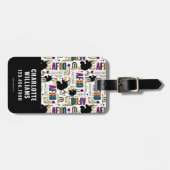 アフロユニコーンはっきりした模様 ラゲッジタグ (正面横)