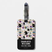 アフロユニコーンはっきりした模様 ラゲッジタグ (裏面縦)