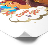 アフロユニコーンカード&ギフト誕生日表記号 ポスター (角)