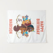 アフロユニコーンガールズマジカル誕生日 タペストリー (正面(横))