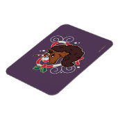 アフロユニコーンキャンディーケーンハートホリデー マグネット (左側)