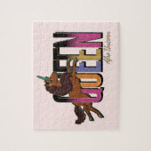 アフロユニコーンクイーンデザイン ジグソーパズル (縦)