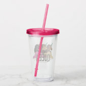 アフロユニコーンクイーントリオデザイン アクリルタンブラー (裏面)