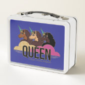 アフロユニコーンクイーントリオデザイン メタルランチボックス (裏面)