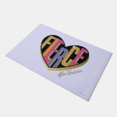 アフロユニコーンシュトゥルーラルハートデザイン ドアマット (アングル)