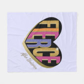 アフロユニコーンシュトゥルーラルハートデザイン フリースブランケット (正面(横))