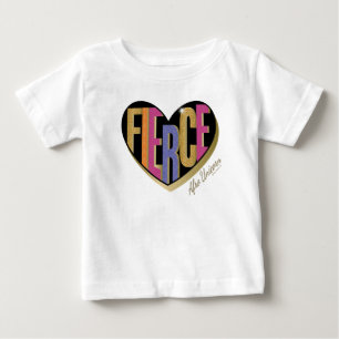アフロユニコーンシュトゥルーラルハートデザイン ベビーTシャツ