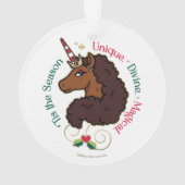 アフロユニコーン'シーズンホリデーユニコーン オーナメント (裏面)