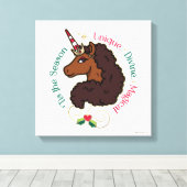 アフロユニコーン'シーズンホリデーユニコーン キャンバスプリント (インサイチュ (ウッドフロア))