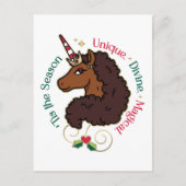 アフロユニコーン'シーズンホリデーユニコーン ポストカード (正面)