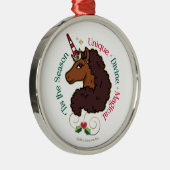 アフロユニコーン'シーズンホリデーユニコーン メタルオーナメント (右)