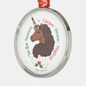 アフロユニコーン'シーズンホリデーユニコーン メタルオーナメント (左)