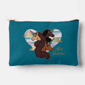 アフロユニコーントリオハートデザイン アクセサリーポーチ (正面)