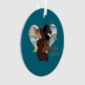 アフロユニコーントリオハートデザイン オーナメント (正面)