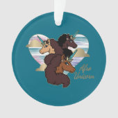 アフロユニコーントリオハートデザイン オーナメント (正面)