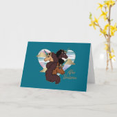 アフロユニコーントリオハートデザイン カード (黄色い花)