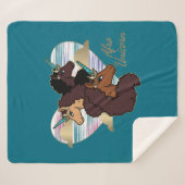 アフロユニコーントリオハートデザイン シェルパブランケット (正面(横))