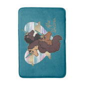 アフロユニコーントリオハートデザイン バスマット (正面縦)