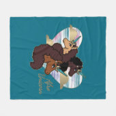 アフロユニコーントリオハートデザイン フリースブランケット (正面(横))