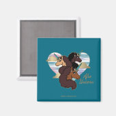 アフロユニコーントリオハートデザイン マグネット (正面/裏面)