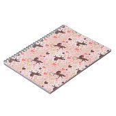 アフロユニコーンハート&スターピンクパターン ノートブック (左側)