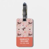 アフロユニコーンハート&スターピンクパターン ラゲッジタグ (裏面縦)