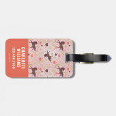アフロユニコーンハート&スターピンクパターン ラゲッジタグ (裏面横)