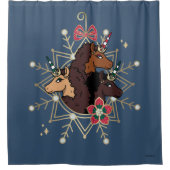 アフロユニコーンフェスティバルホリデーマジカル シャワーカーテン (正面)