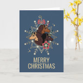 アフロユニコーンフェスティブホリデーマジカル カード (黄色い花)