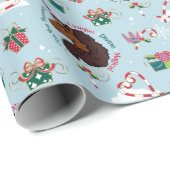 アフロユニコーンホリデーパターン ラッピングペーパー (ロールコーナー)