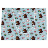 アフロユニコーンホリデーパターン ラージペーパーバッグ (裏面)