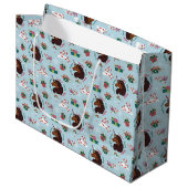 アフロユニコーンホリデーパターン ラージペーパーバッグ (正面アングル)