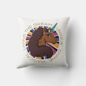 アフロユニコーンリビングザドリームデザイン クッション (裏面)