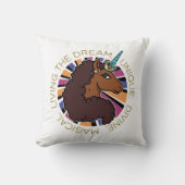 アフロユニコーンリビングザドリームデザイン クッション (正面)
